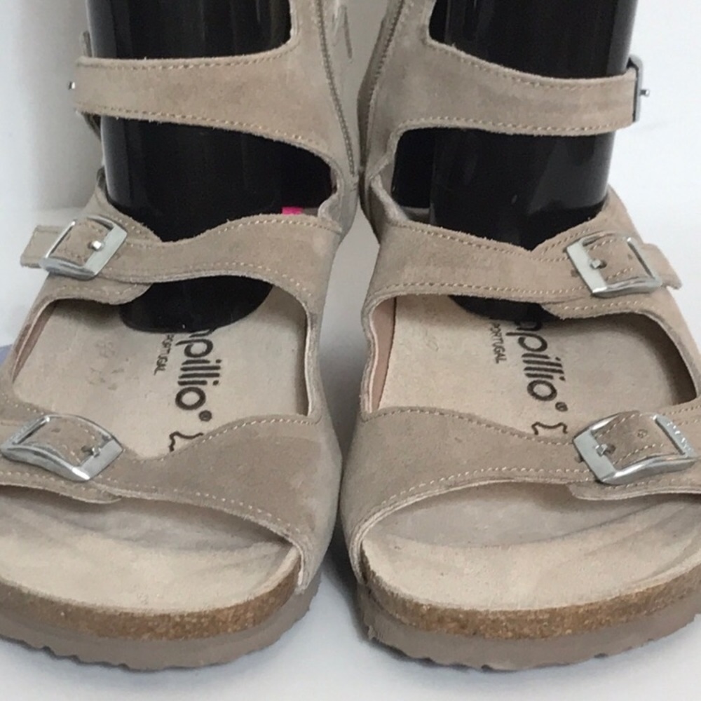 Birkenstock Papillio Taupe Suede Gladiator Sandals - Picture 7 of 16